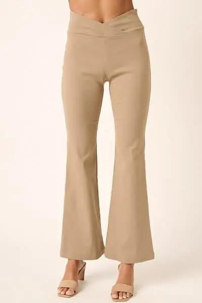 Chic Flare Pants with Surplice V-Waist Design - Love Salve